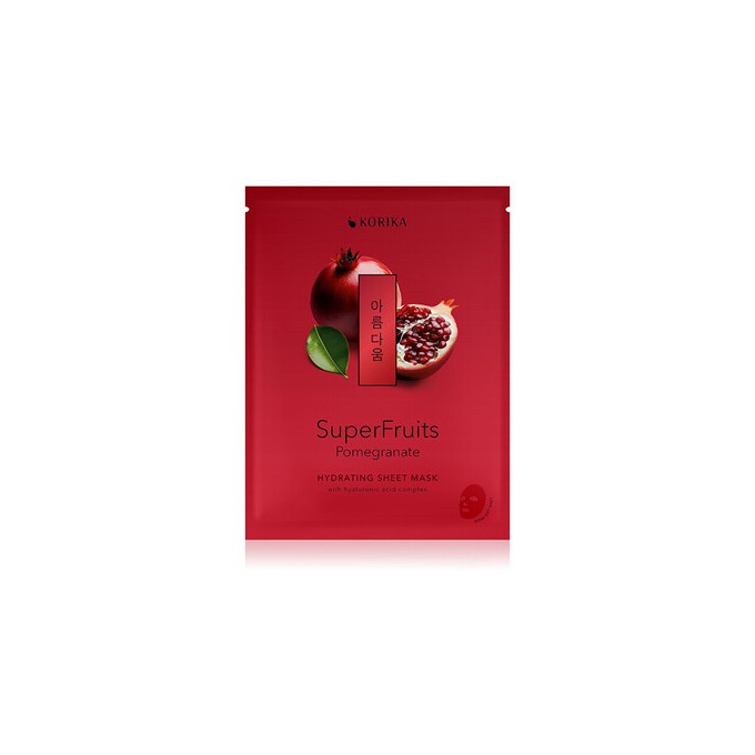 KORIKA Superfruits Granátové jablko Hydrating Sheet Mask - drėkinanti lakštinė kaukė, 25 g