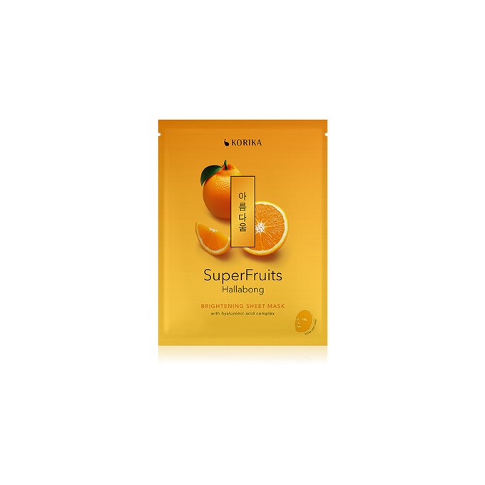 KORIKA Superfruits Hallabong Brightening Sheet Mask - šviesinanti lakštinė kaukė, 25 g