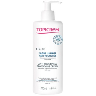 Topicrem UR10 Anti Roughness Smoothnig Cream - kūno kremas sausai ir šiurkščiai odai, 500 ml