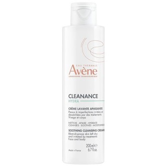 Avene Cleanance Hydra Soothing Cleansing Cream - raminamasis valomasis kremas, skirtas sausai ir