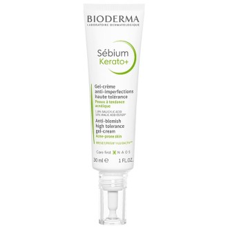 Bioderma Sébium Kerato+ Anti-Blemish High Tolerance Gel-Cream - gelinis kremas, skirtas į aknę