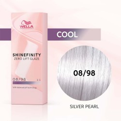 Wella Professional Shinefinity Zero Lift Glaze - plaukų dažai, 60 ml - 08/98 Silver Pearl