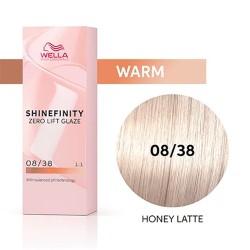 Wella Professional Shinefinity Zero Lift Glaze - plaukų dažai, 60 ml - 08/38 Honey Latte