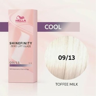 Wella Professional Shinefinity Zero Lift Glaze - plaukų dažai, 60 ml - 09/13 Toffee Milk