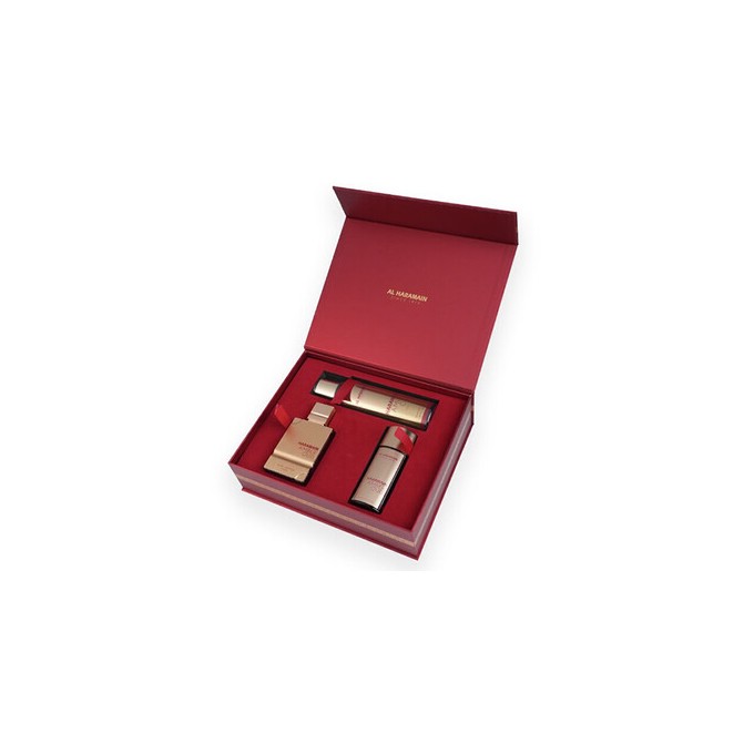 Al Haramain Amber Oud Ruby Edition Gift Set - dovanų rinkinys - EDP 75 ml, EDP 30 ml ir kūno