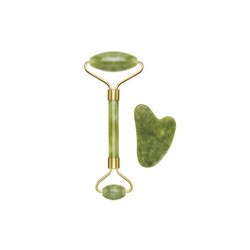 Beper C301ABE101 - veido ir kūno masažuoklis su natūralaus nefrito voleliu ir Gua Sha akmeniu