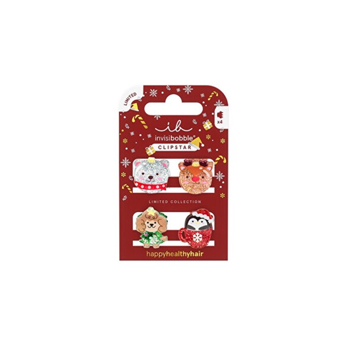 Invisibobble Clipstar Kids Sparkle in a Cup - segtukai plaukams, 4 vnt.