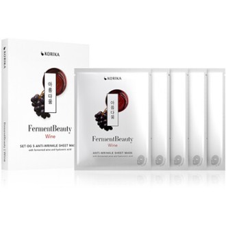 KORIKA FermentBeauty Wine Mask Set - lakštinių kaukių rinkinys, 20 g
