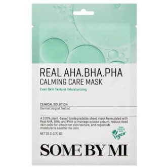 Some By Mi Real AHA.BHA.PHA Calming Care Mask - raminanti lakštinė kaukė probleminei odai, 20 g