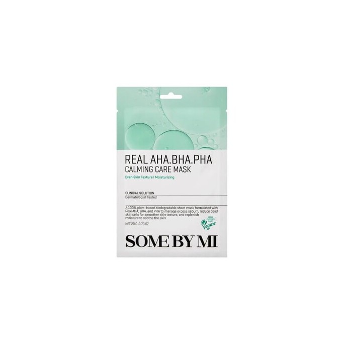 Some By Mi Real AHA.BHA.PHA Calming Care Mask - raminanti lakštinė kaukė probleminei odai, 20 g