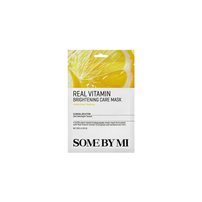 Some By Mi Real Vitamin Brightening Care Mask - šviesinanti veido kaukė, 20 g