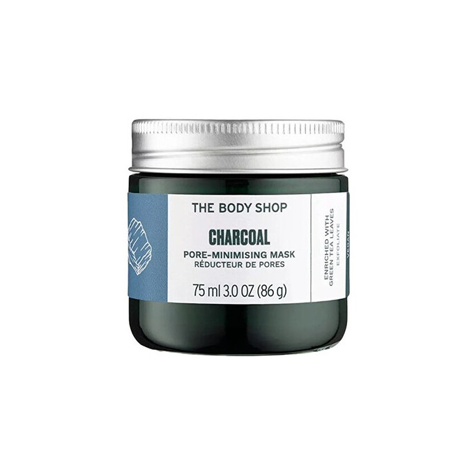 The Body Shop Charcoal Pore-Minimising Mask - valanti veido kaukė su aktyvuota anglimi, 75 ml