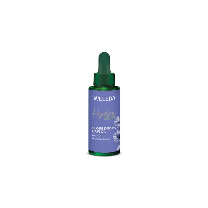 Weleda Hydrashine Gloss Drops Hair Oil - maitinamasis aliejus plaukų blizgesiui, 30 ml