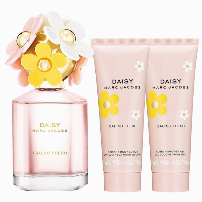 Marc Jacobs Daisy Eau So Fresh Gift Set - dovanų rinkinys - EDT 75 ml, kūno losjonas 75 ml ir dušo