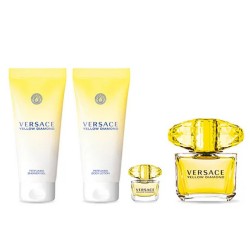 Versace Yellow Diamond Gift Set - dovanų rinkinys moterims - EDT 90 ml, kūno losjonas 100 ml, dušo