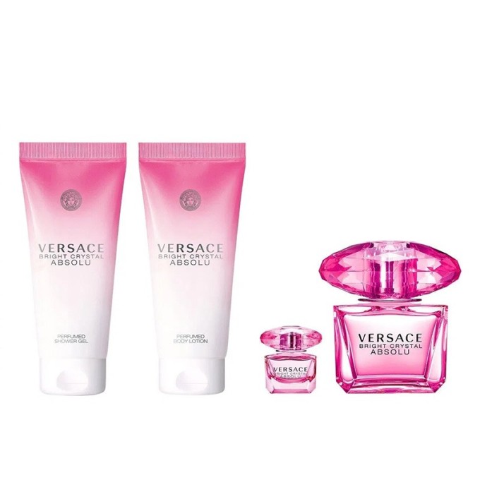 Versace Bright Crystal Absolu EDP Gift Set - rinkinys - EDP 90 ml, kūno losjonas 100 ml, dušo želė