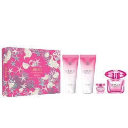 Versace Bright Crystal Absolu EDP Gift Set - rinkinys - EDP 90 ml, kūno losjonas 100 ml, dušo želė