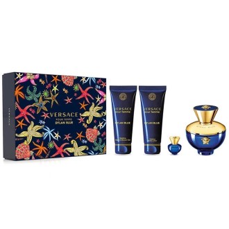 Versace Dylan Blue pour Femme EDP Gift Set - rinkinys - EDP 100 ml, kūno losjonas 100 ml, dušo želė 2