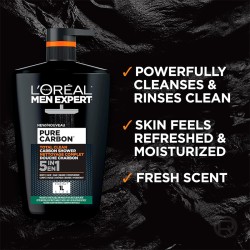 L´Oréal Men Expert Pure Carbon Totan Clean Carbon Shower - dušo želė vyrams, 1000 ml