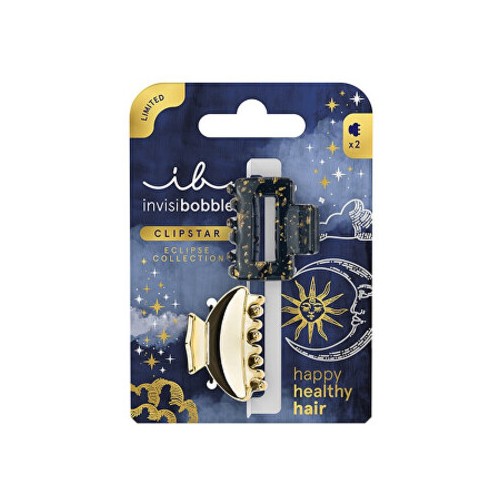Invisibobble Clipstar S Eclipse Lunar Glam - plaukų segtukai, 2 vnt.