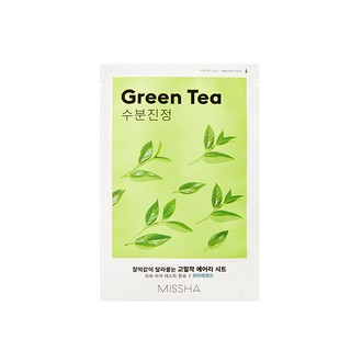 Missha Airy Fit Sheet Mask Green Tea - raminanti lakštinė kaukė su žaliąja arbata, 19 g