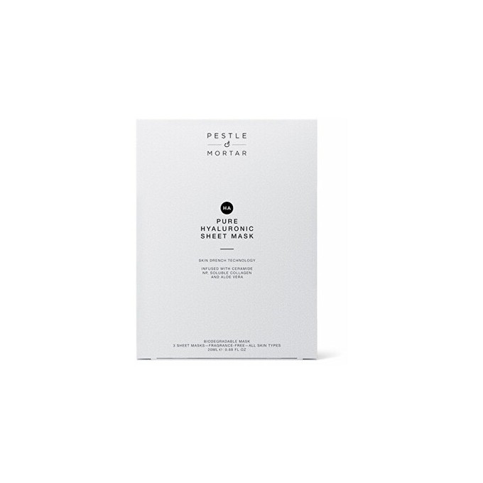 Pestle & Mortar Pure Hyaluronic Sheet Mask - drėkinanti lakštinė kaukė su kolagenu ir keramidais, 3