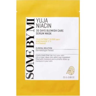 Some By Mi Yuja Niacin 30 Days Blemish Care Serum Mask - lakštinė kaukė riebiai ir probleminei