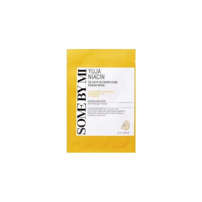 Some By Mi Yuja Niacin 30 Days Blemish Care Serum Mask - lakštinė kaukė riebiai ir probleminei