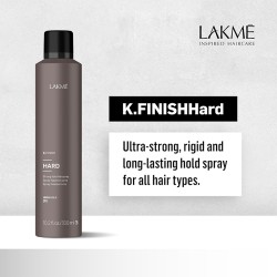 Lakmé K.Finish Hard Strong Hold Hairspray - stiprios fiksacijos plaukų lakas, 300 ml