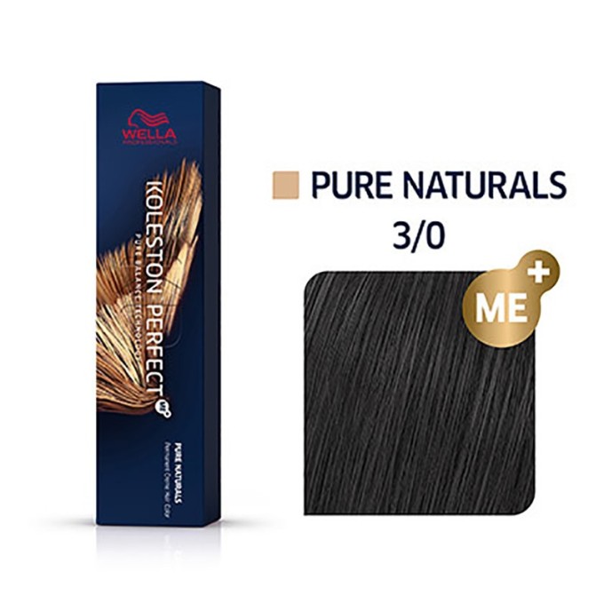 Wella Professional Koleston Perfect ME + Pure Naturals - plaukų dažai, 60 ml - 3/0
