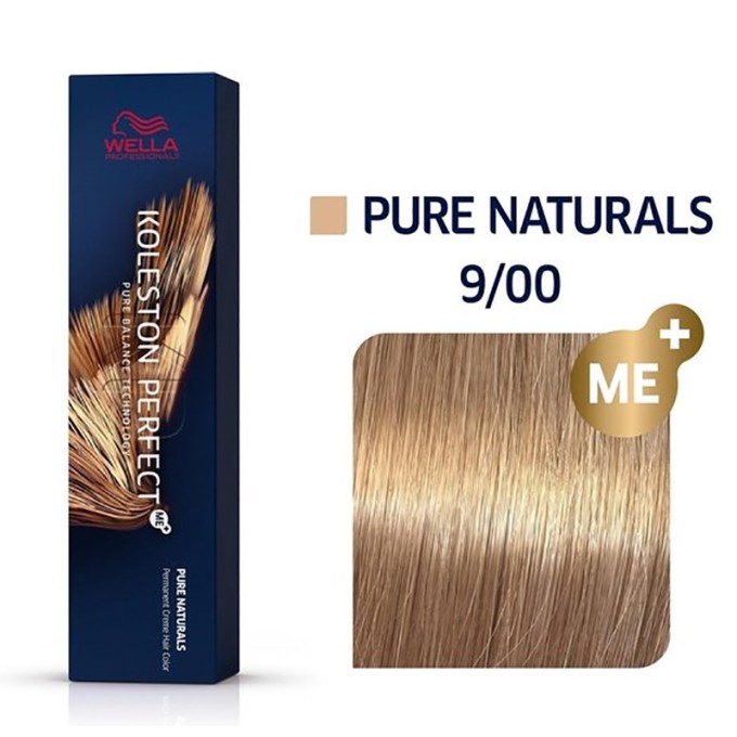 Wella Professional Koleston Perfect ME + Pure Naturals - plaukų dažai, 60 ml - 9/00