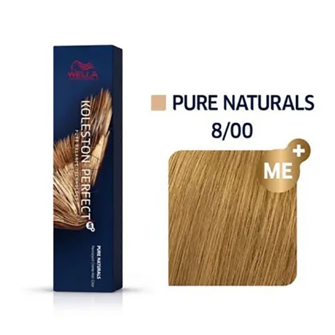 Wella Professional Koleston Perfect ME + Pure Naturals - plaukų dažai, 60 ml - 8/00