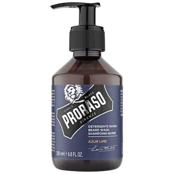Proraso Azur Lime Beard Wash - Beard shampoo with the scent of citrus and juniper 200 ml