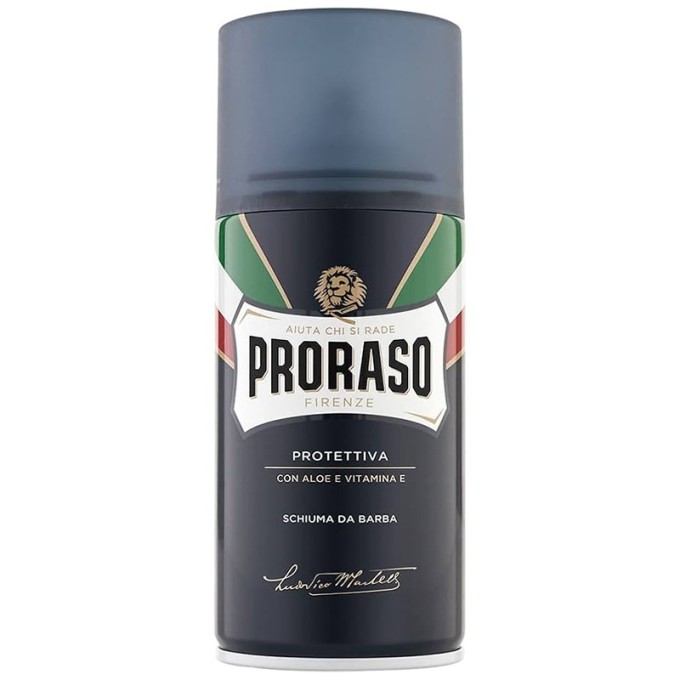 Proraso Blue Shaving Foam - Shaving foam with aloe vera and vitamin E.