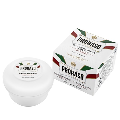 Proraso White Shaving Soap - Shaving soap for sensitive skin with green tea 150 ml