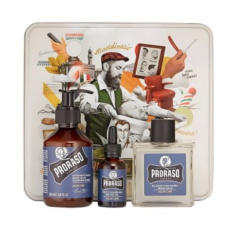 Proraso Azur Lime Beard Wash Set - dovanų rinkinys barzdos priežiūrai, 330 ml 2