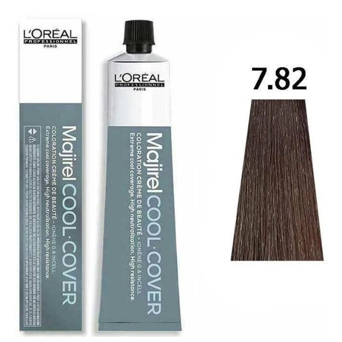 L´Oréal Professionnel Majirel Cool Cover - profesionalūs ilgalaikiai plaukų dažai, 50 ml 7.82
