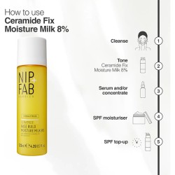 NIP + FAB NIP+FAB CERAMIDE FIX Base Build Moisture Milk 8% - veido losjonas, 125 ml