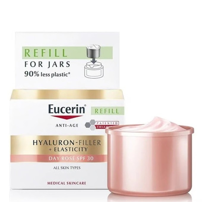 Eucerin Hyaluron-Filler+Elasticity Day Rosé Cream Refill SPF 30 - papildymas dieniniam kremui nuo