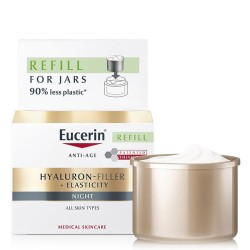 Eucerin Elasticity+Filler Night Cream Refill - papildymas naktiniam kremui nuo raukšlių, 50 ml