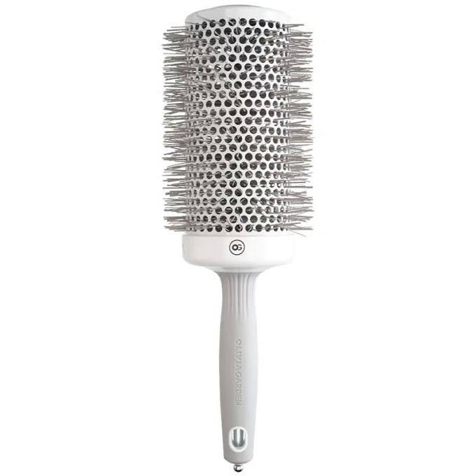 Olivia Garden Expert Blowout Speed Round Brush Wavy Bristles White & Grey ( 65 mm )