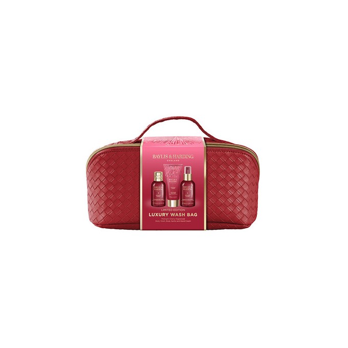 Baylis & Harding Midnight Cherry Set with Cosmetic Bag - dovanų rinkinys kosmetinėje