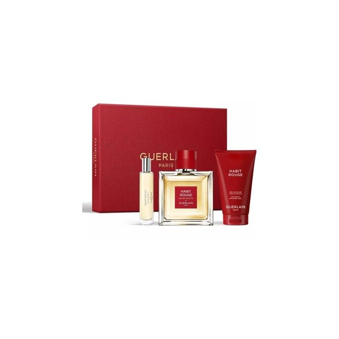 Guerlain Habit Rouge Dárková sada EDT 100 ml, sprchový gel 75 ml a miniaturka EDT 10 ml 100ml
