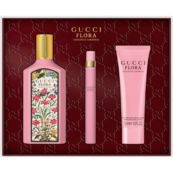 Gucci Flora Gorgeous Gardenia rinkinys EDP 100 ml, mini EDP 10 ml ir kūno losjonas 50 ml