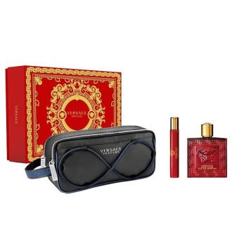 Versace Eros Flame Gift Set - dovanų rinkinys vyrams - EDP 100 ml, mini EDP 10 ml ir kosmetinė 2