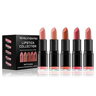Makeup Revolution Matte Nude Lipstick Collection (5 vnt.) - Set of five lipsticks, 3.2 g