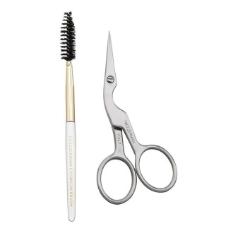 Tweezerman Brow Shaping Scissors & Brush Stainless Steel - žirklės ir šepetėlis antakiams
