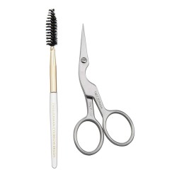 Tweezerman Brow Shaping Scissors & Brush Stainless Steel - žirklės ir šepetėlis antakiams