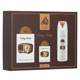 Lattafa Pride Vintage Radio Gift Set - dovanų rinkinys - EDP 100 ml, EDP 20 ml, kūno dezodorantas