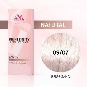 Wella Professional Shinefinity Zero Lift Glaze - plaukų dažai, 60 ml - 09/07 Beige Sand